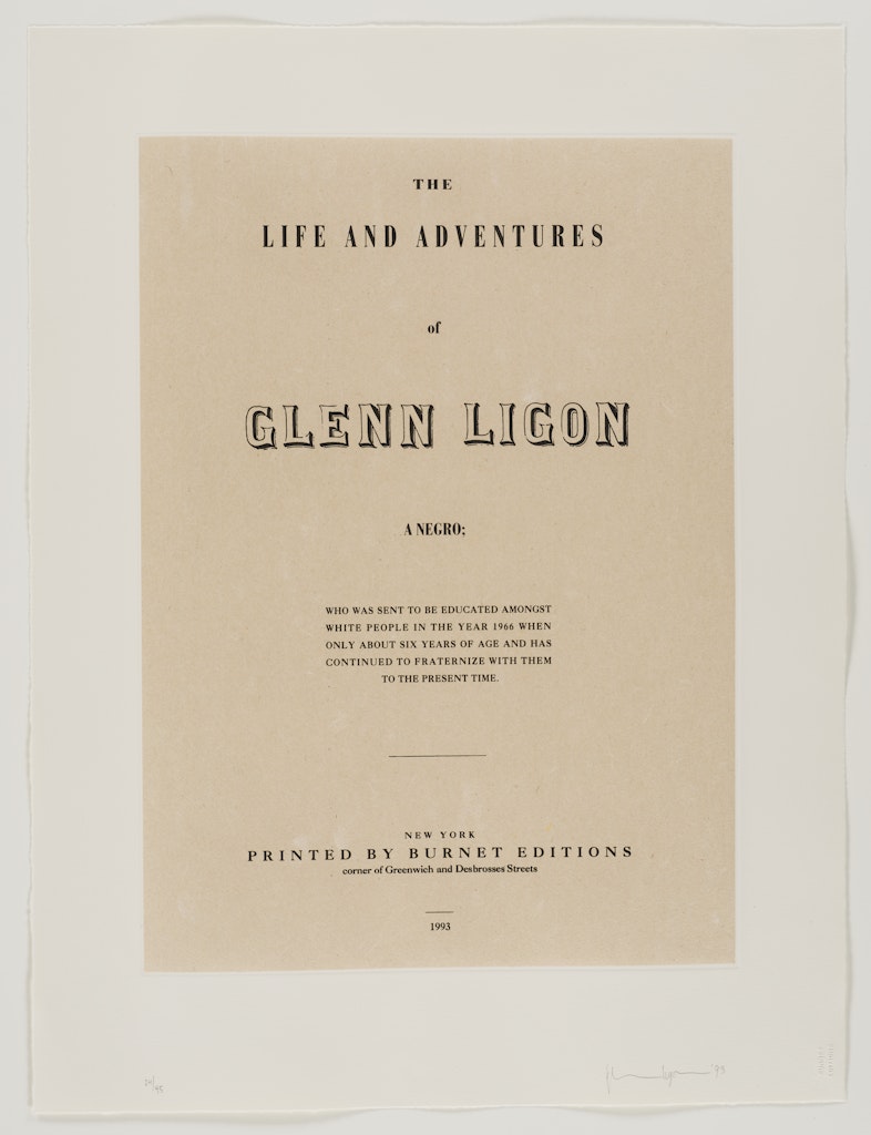 untitled [The Life and Adventures of Glenn Ligon] from Narratives