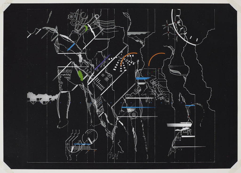 explanation of color placement for acrylic panels in the Working Space from the exhibition Tokyo:  Form and Spirit