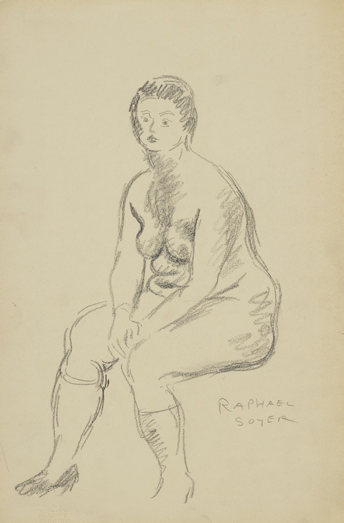 Seated Nude Female with Hands Resting on Knees