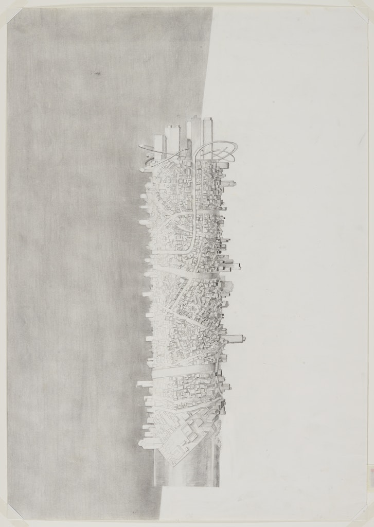 drawing for Caterpillar City from the exhibition Tokyo:  Form and Spirit