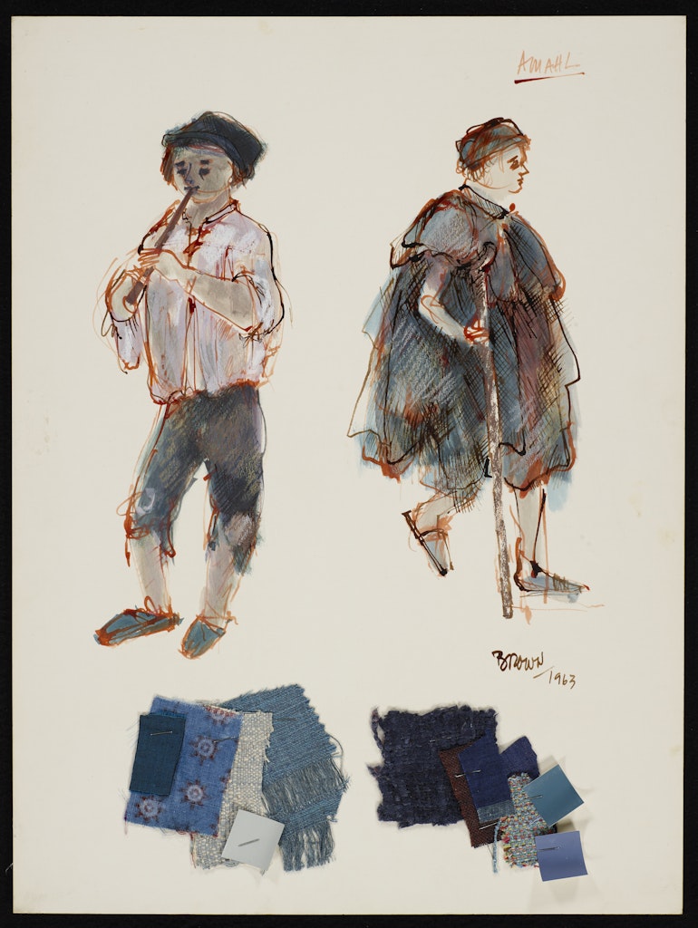 costume drawing for Amahl and the Night Visitors