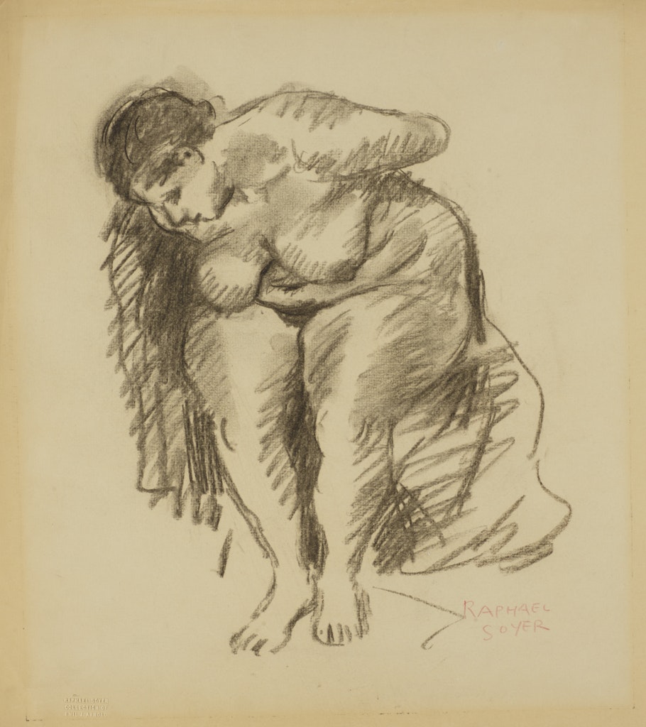 Seated Female Nude, Bending, Hands Behind Back