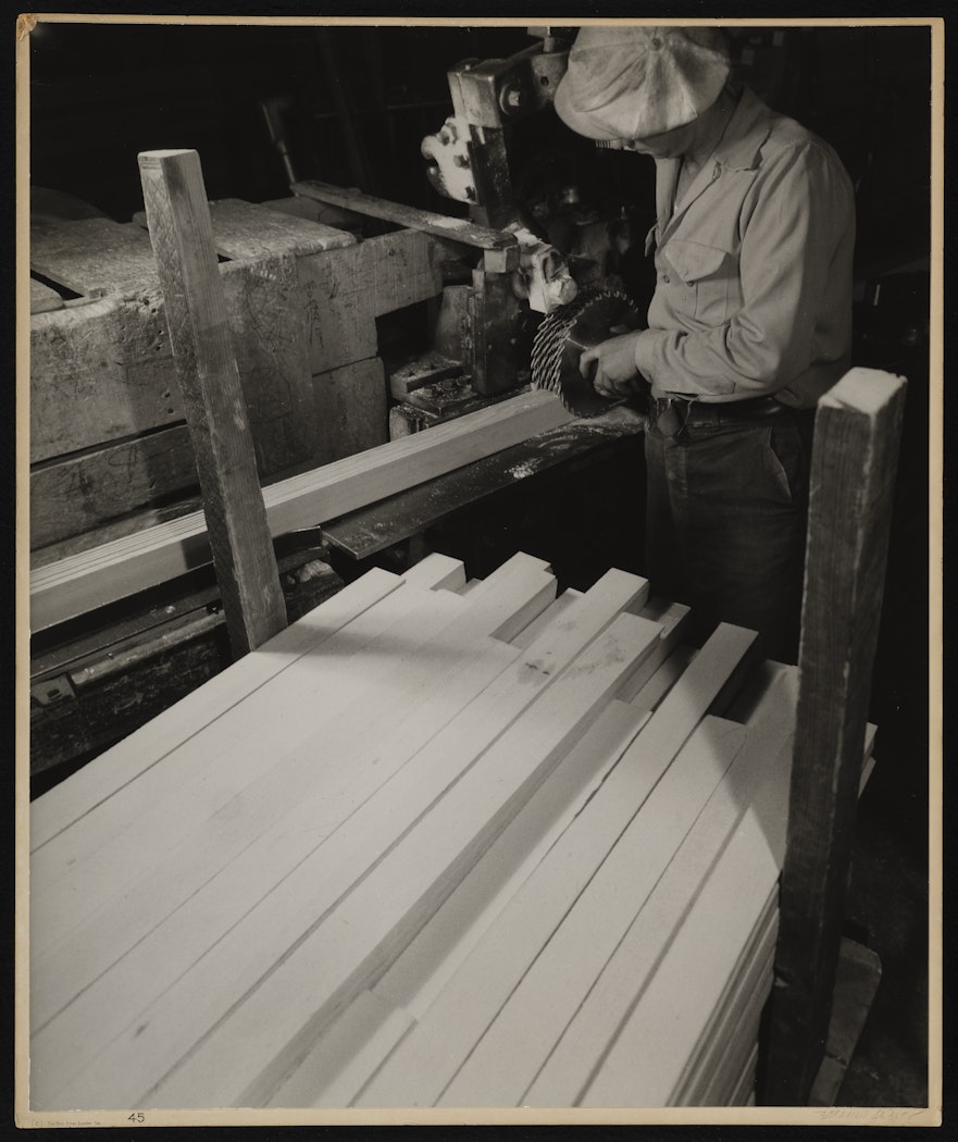 Cutting Venetian Blind Slats from The Red River Photographs