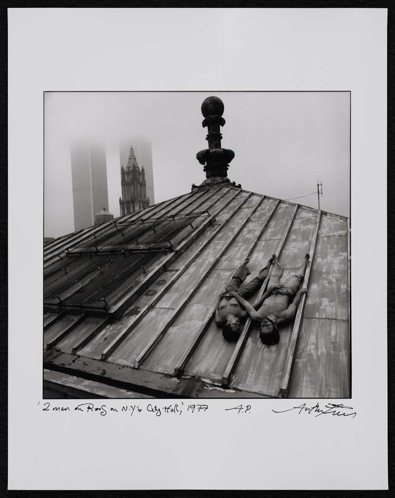 Two Men on Roof on New York's City Hall