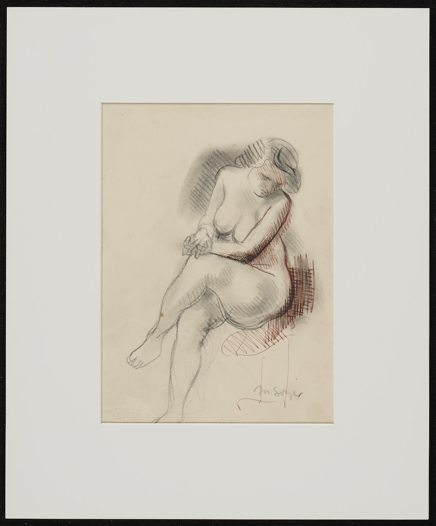 Seated Nude Female, Legs Crossed, Hands Clasped on Knee