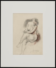 Seated Nude Female, Legs Crossed, Hands Clasped on Knee