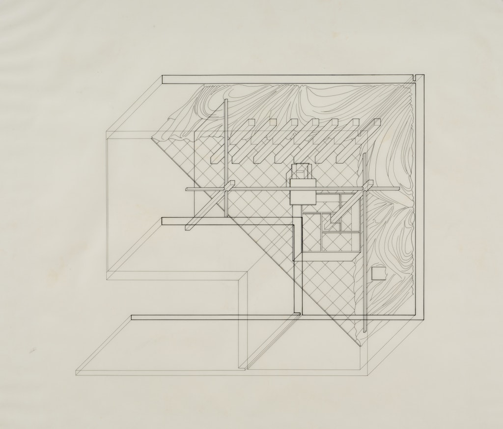 axonometric drawing of the Living Space from the exhibition Tokyo:  Form and Spirit