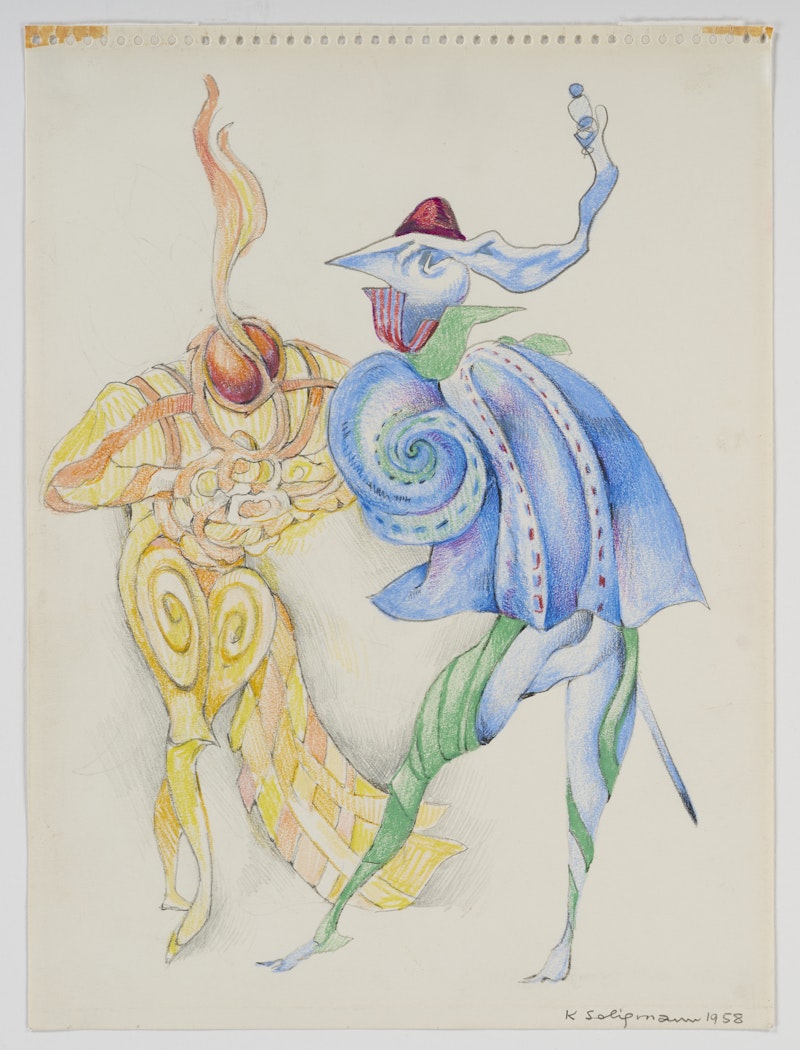 First Mandrigal Gentlemen sketch for Menotti ballet: "The Unicorn, The Gorgon, and The Manticore"