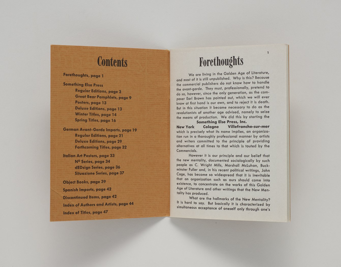 The Arts of the New Mentality: Catalogue 1967 - 1968