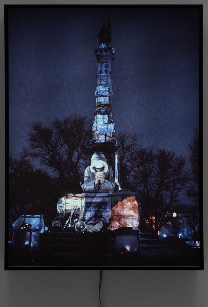 Public Projection: The Homeless Projection 2, The Soldiers and Sailors Civil War Memorial, Boston, 1986–1987