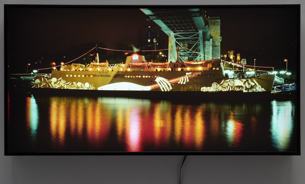 Public Projection: Tuxedo Royale, Tyne River, Newcastle upon Tyne, England, 1990