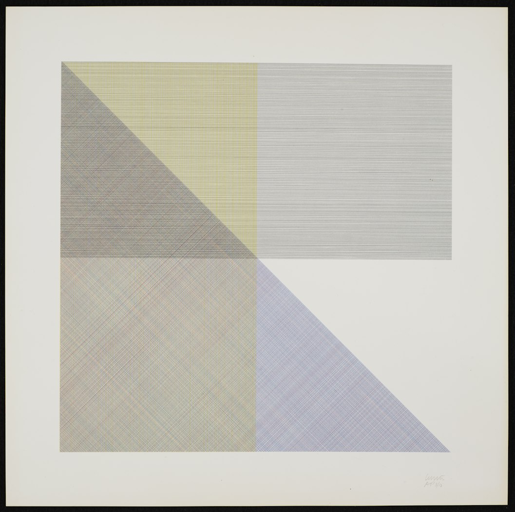 Eight Squares with a Different Color in Each Half Square (Divided Horizontally and Vertically)