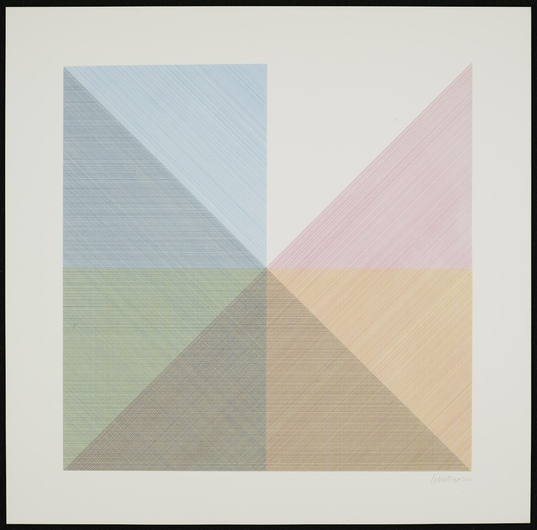 Eight Squares with a Different Color in Each Half Square (Divided Horizontally and Vertically)