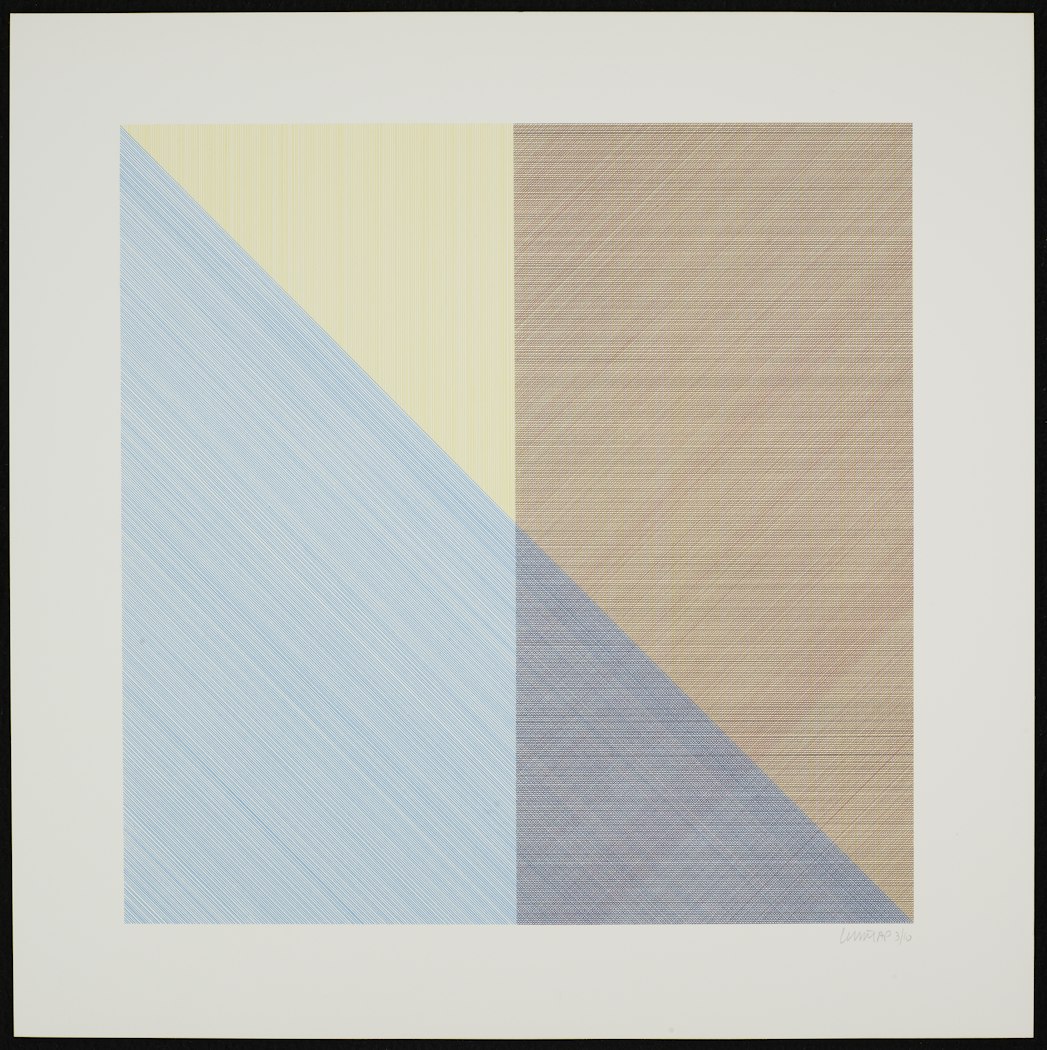 Eight Squares with a Different Color in Each Half Square (Divided Horizontally and Vertically)