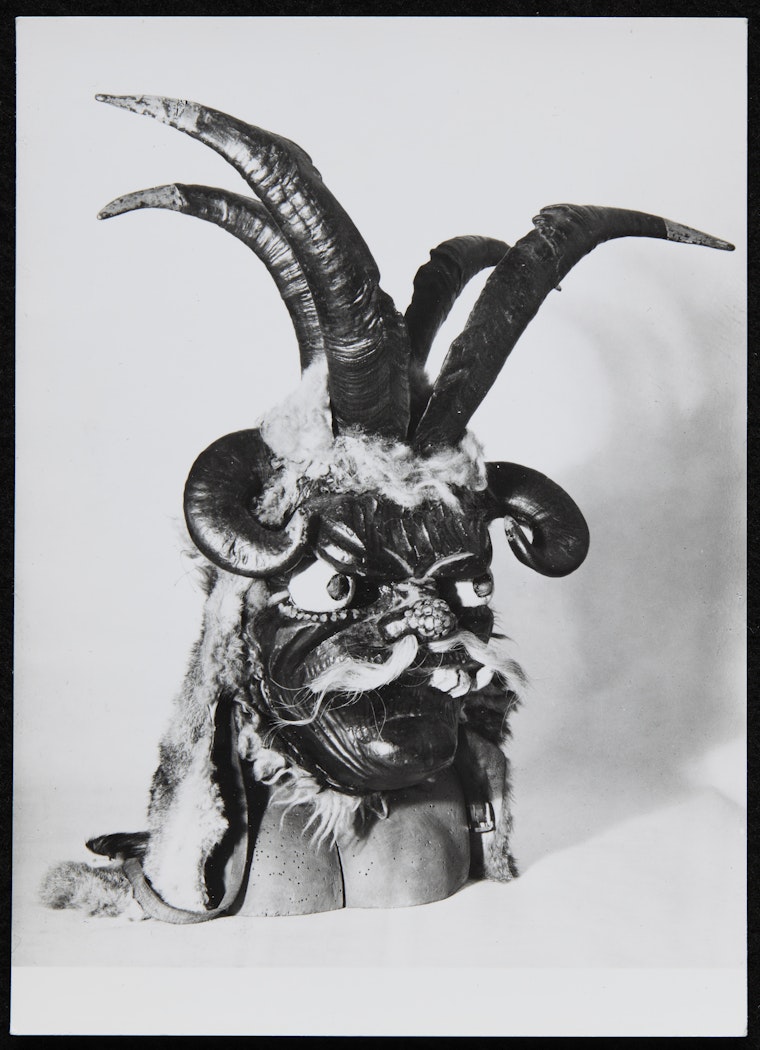 Anonymous photographs of Halloween in America and Krampus and Perchten festivities in Austria from Studies for the films "Spook House" and "Kranky Klaus"
