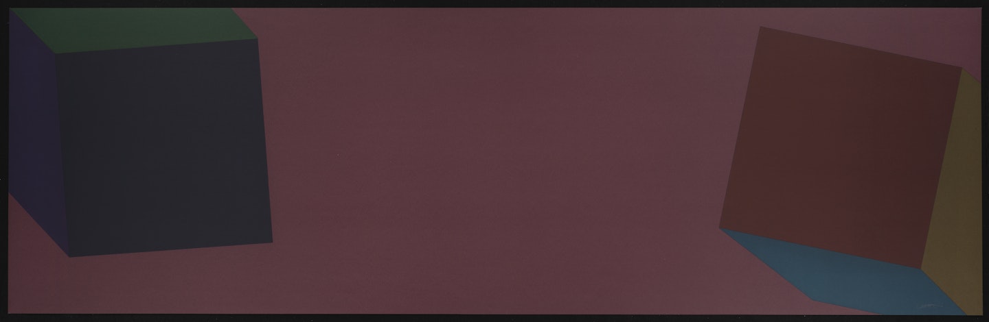 Two Cubes with Colors Superimposed (Red)