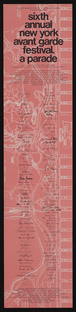 Sixth Annual New York Avant Garde Festival. A Parade.