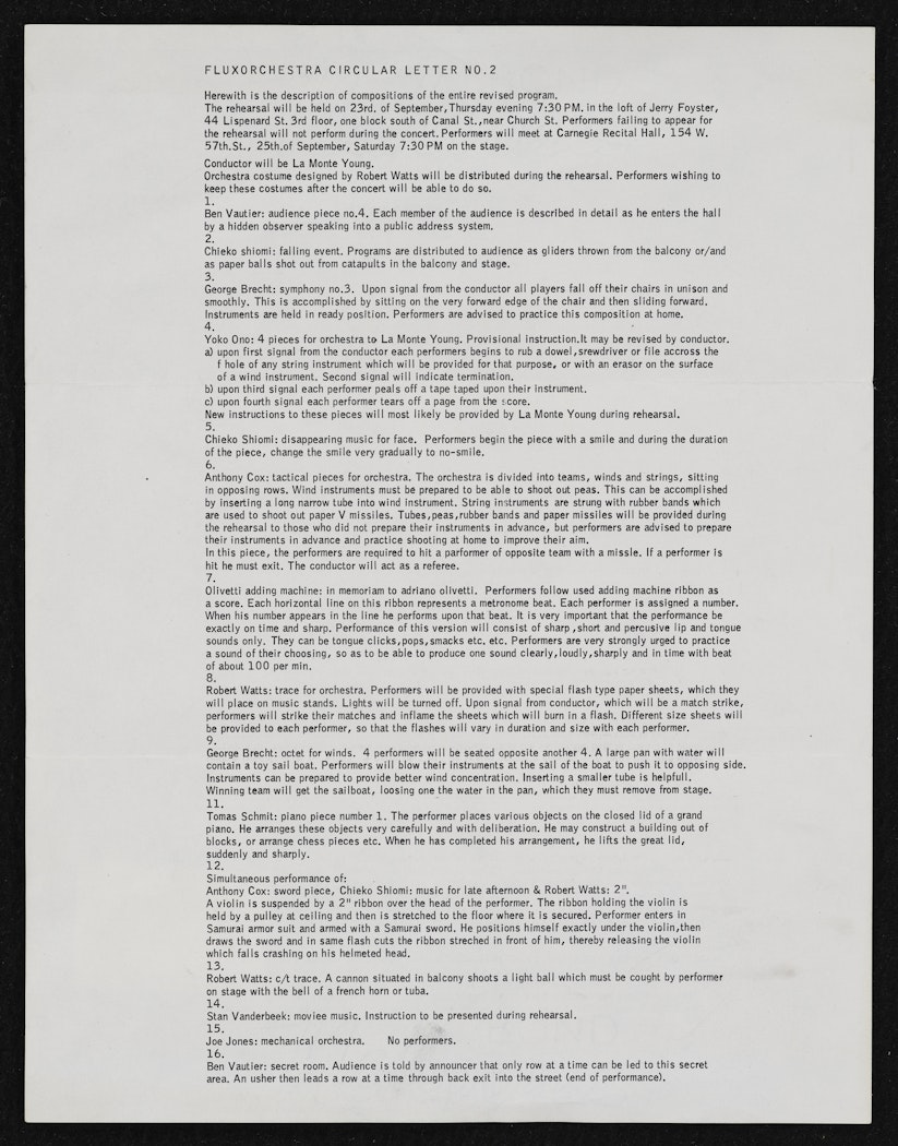 FluxOrchestra Circular Letter No. 2