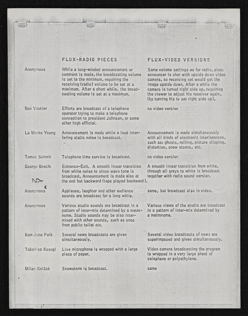 Flux-Radio Pieces/Flux-Video Versions