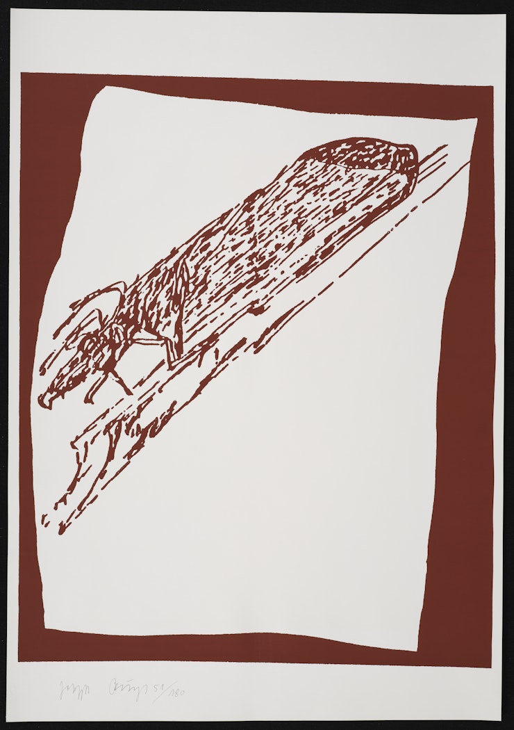 Hirsch auf Urschlitten (Stag on Primeval Sled)