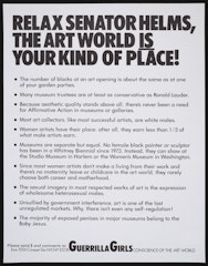 Relax Senator Helms, the art world is your kind of place