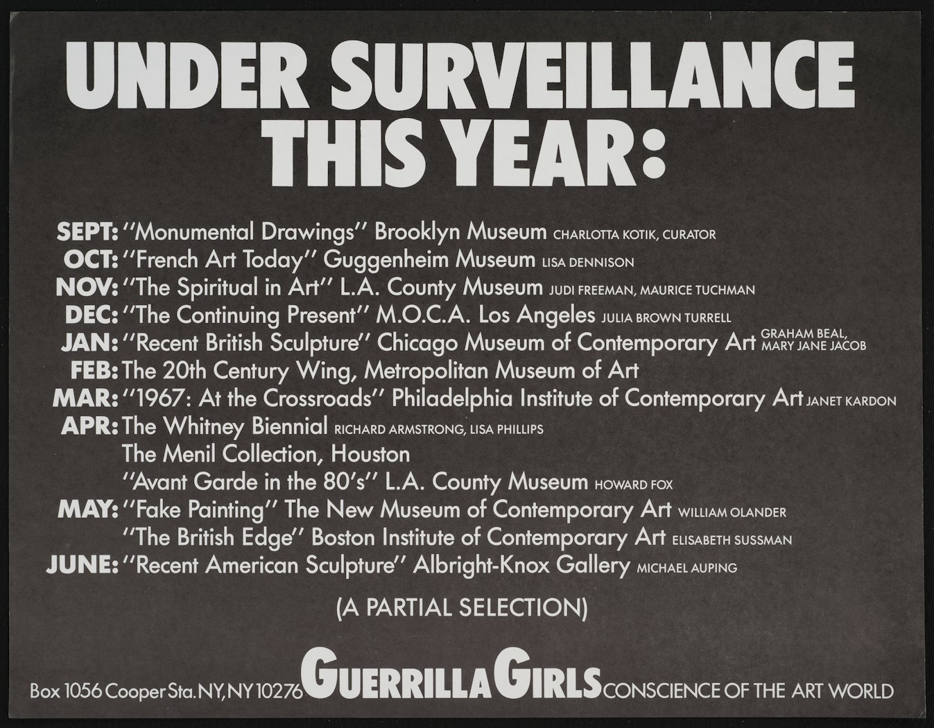 Under Surveillance this year