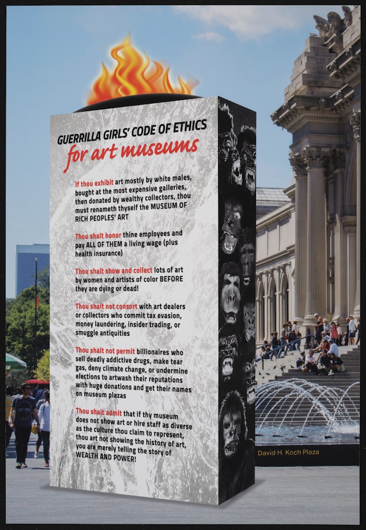 Guerrilla Girls' Code of Ethics for Art Museums Monument