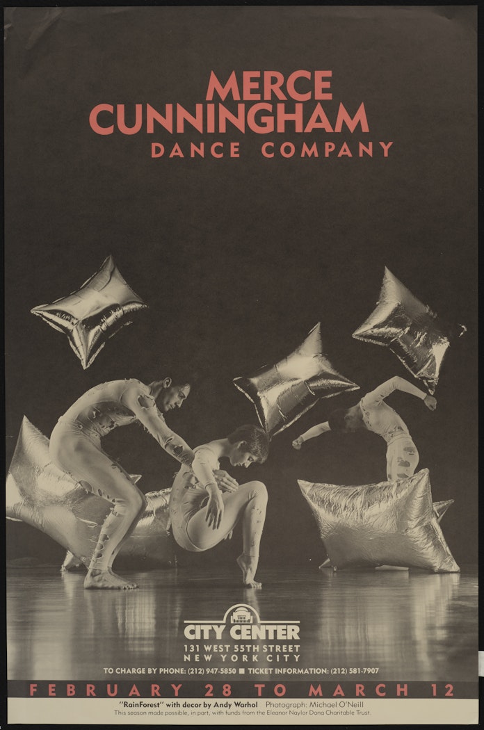 poster for Merce Cunningham Dance Company: City Center New York City Feb. 28-March 12, 1989