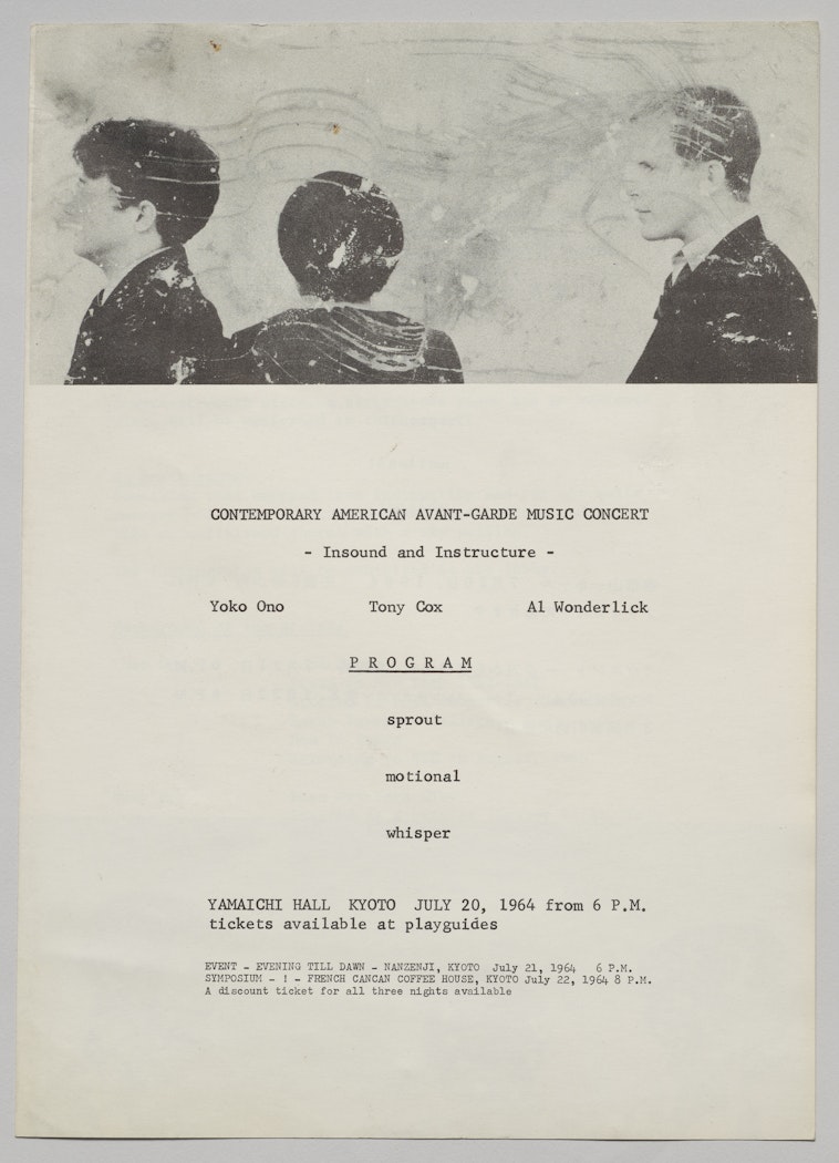 Program for Contemporary American Avant-Garde Music Concert: Insound and Instructure, Yamaichi Hall, Kyoto 