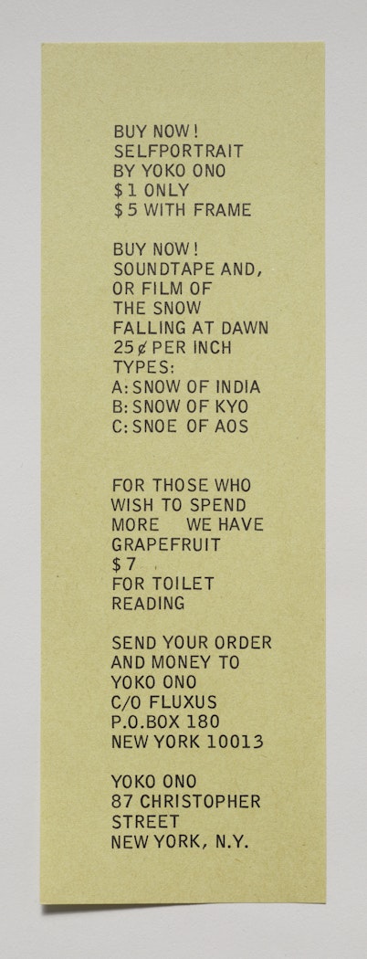 "Buy Now: Self-Portrait by Yoko Ono"