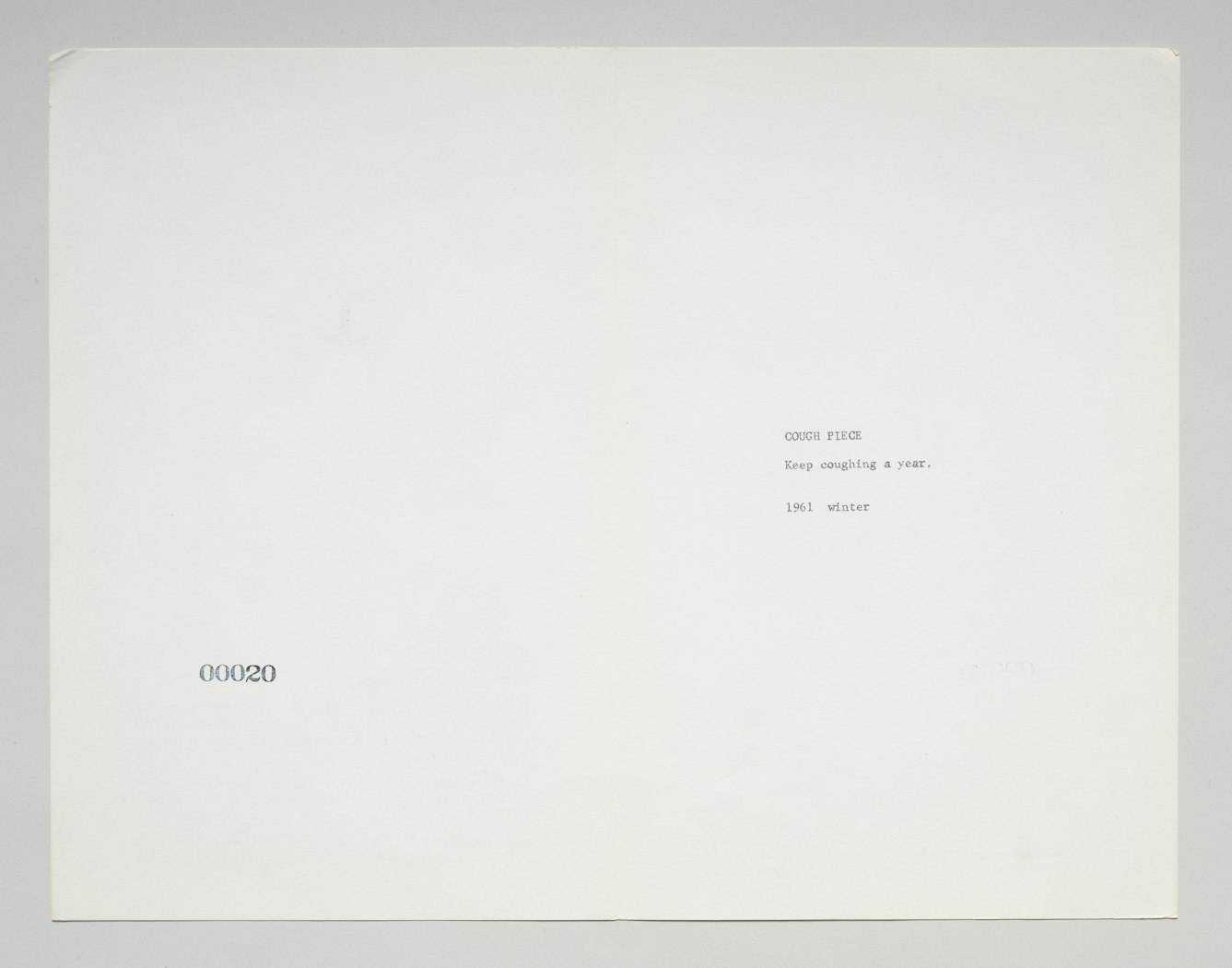 Promotional sheet for Grapefruit with score for Cough Piece 