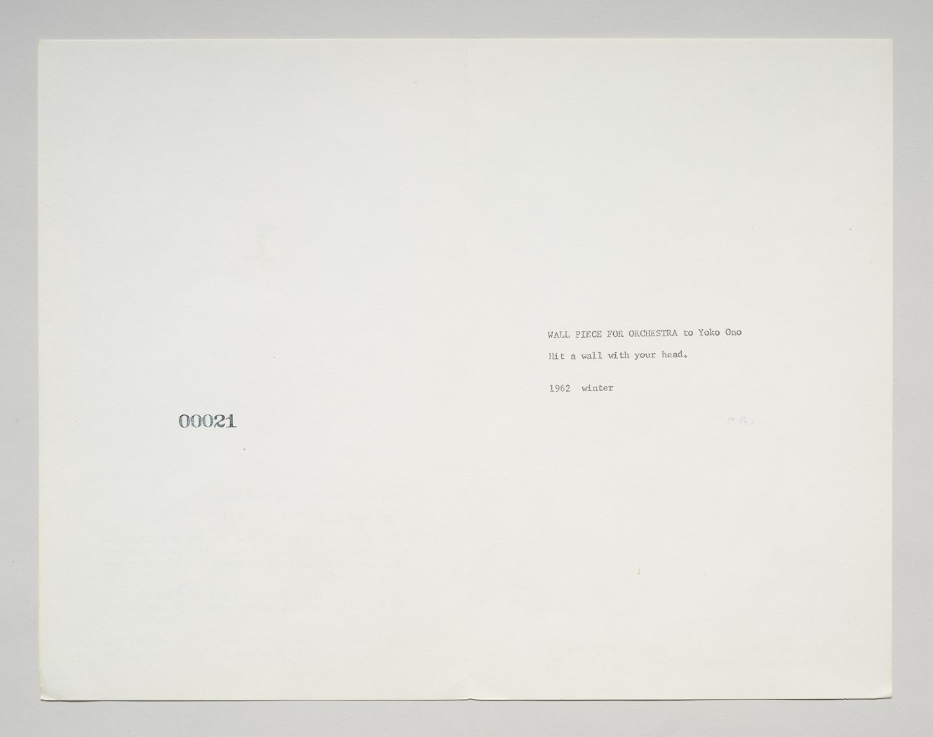 Promotional sheet for Grapefruit with score for Wall Piece for Orchestra