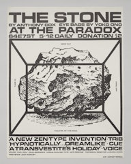 Poster for The Stone by Anthony Cox, Eye Bags by Yoko Ono, The Paradox, New York