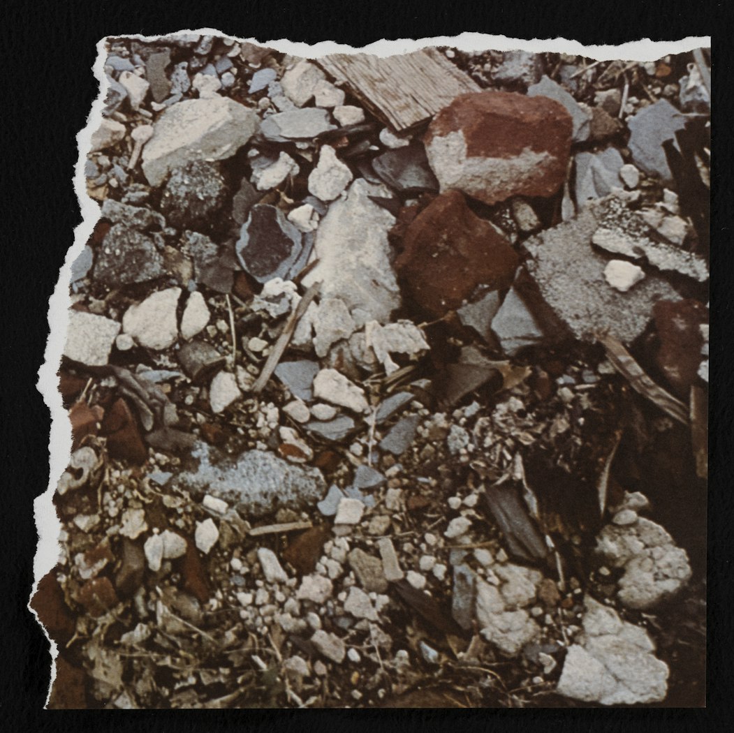 Torn Photograph from the Second Stop (Rubble) Second Mountain of 6 Stops on a Section