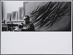Hans Hartung portrait, artist's studio, unidentified location