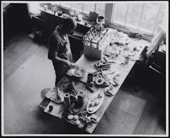 Claes Oldenburg working, Paris
