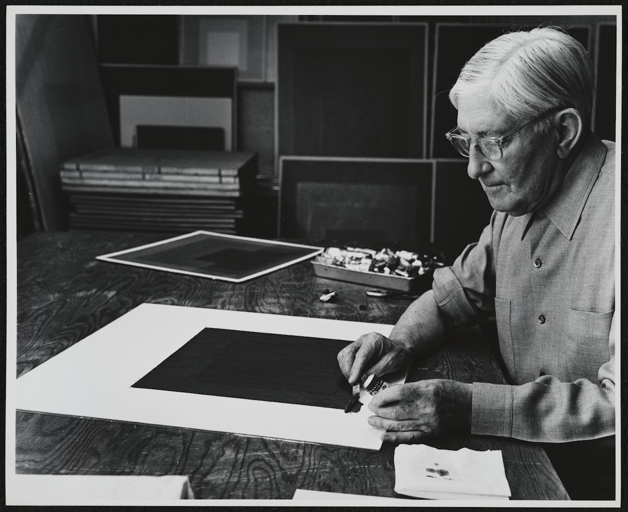 Josef Albers, artist's studio, Connecticut