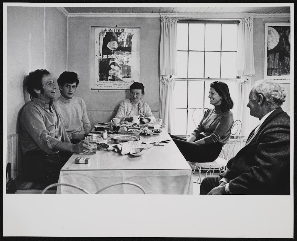 Robert Rauschenberg at Tanya Grosman's studio, Universal Limited Art Editions (ULAE), West Islip, L.I.