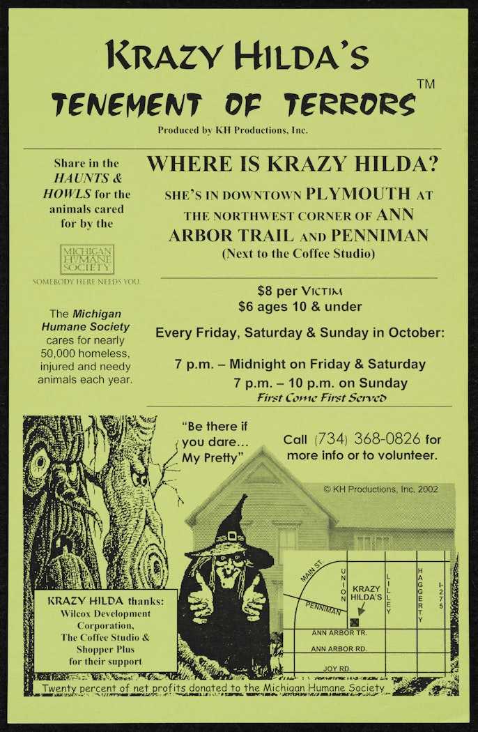 found spook house fliers from Southern California and Detroit, Michigan from Studies for the film "Spook House"