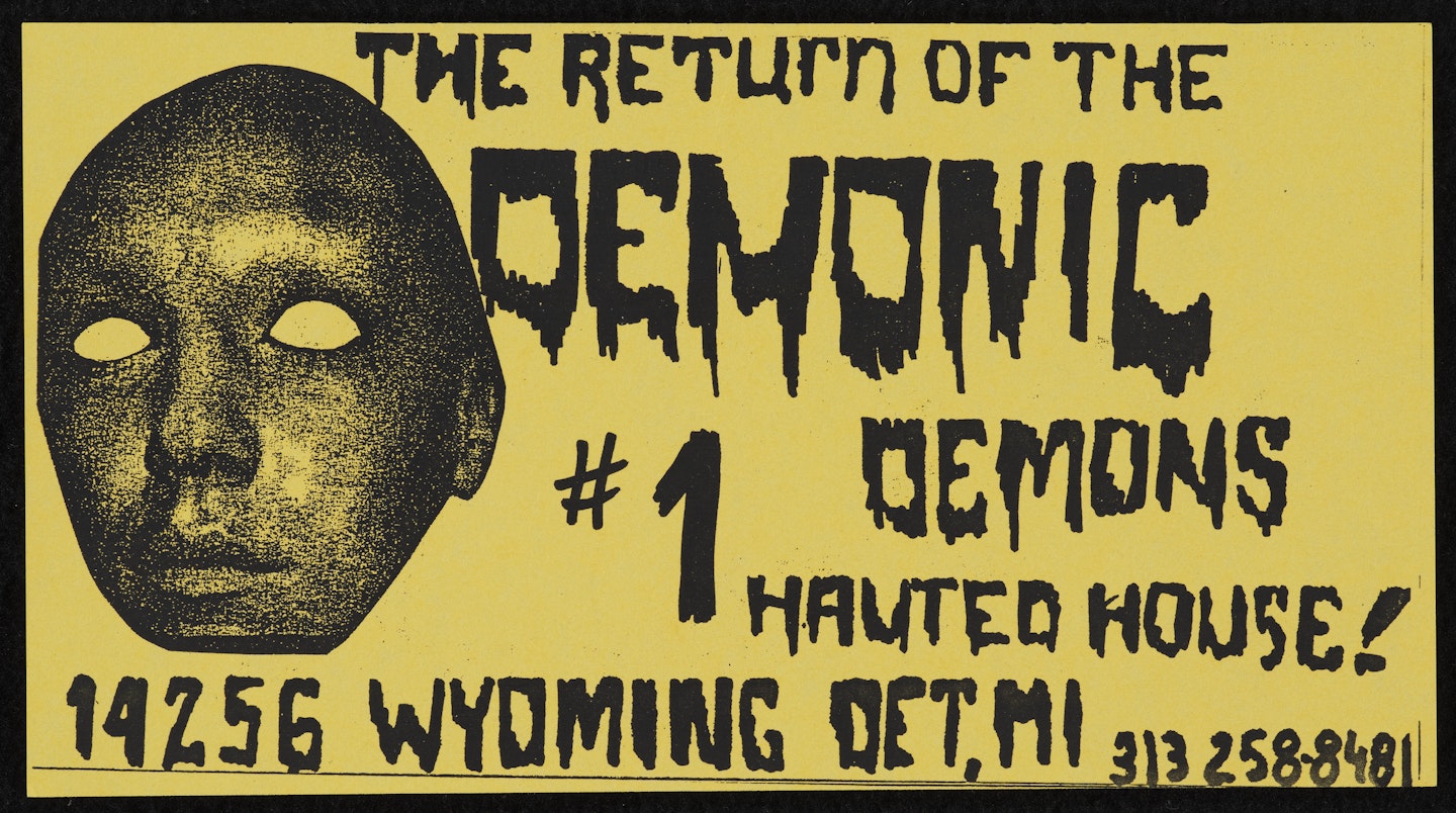 found spook house fliers from Southern California and Detroit, Michigan from Studies for the film "Spook House"
