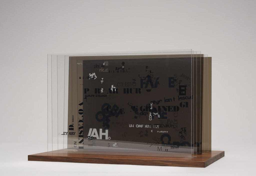 Not Wanting to Say Anything about Marcel, Part I, 35/125 Plexigram II with text