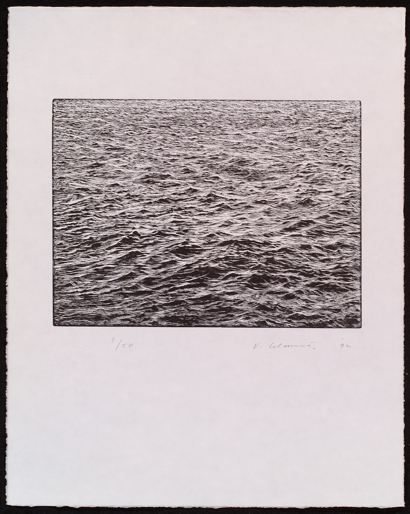 Ocean Surface Woodcut