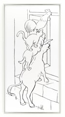 Lexikonzeichnung, Bremer Stadmusikanten (Lexicon Drawing, Bremen Town Musicians)