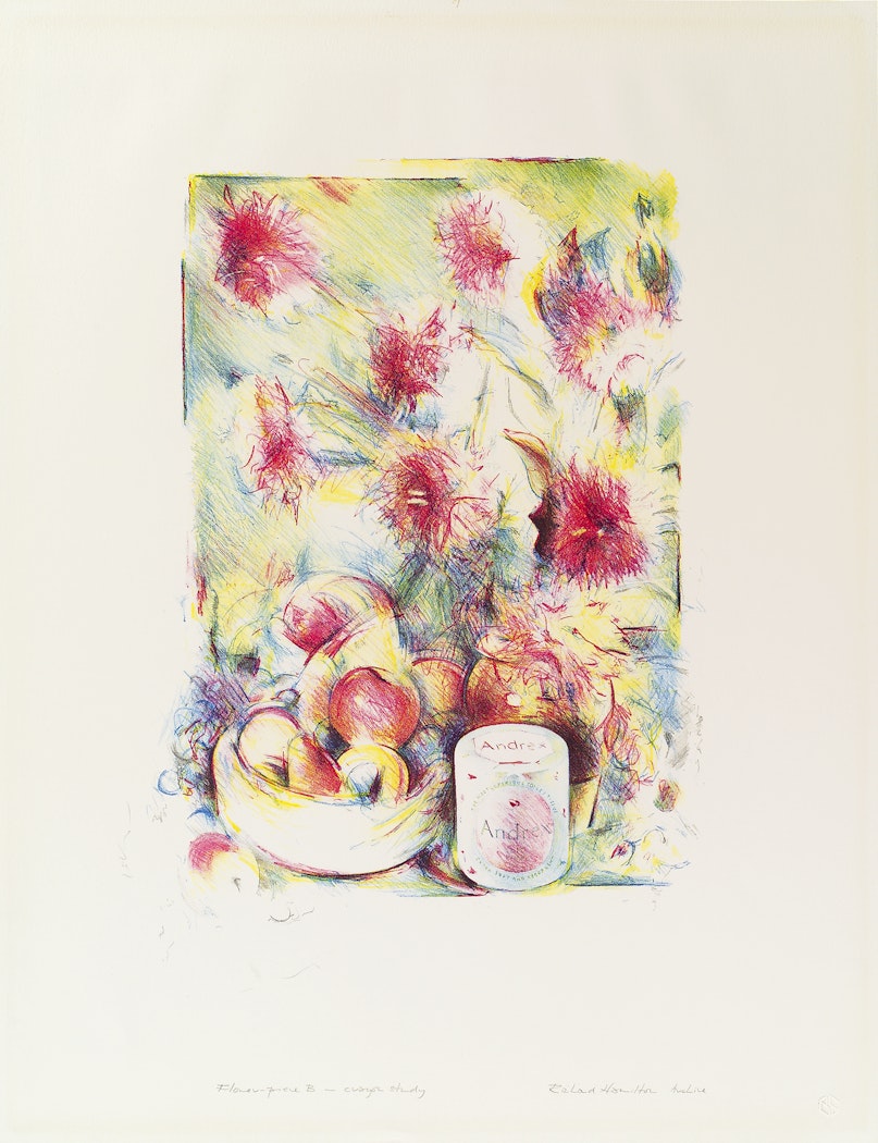 Flower Piece B Crayon Study