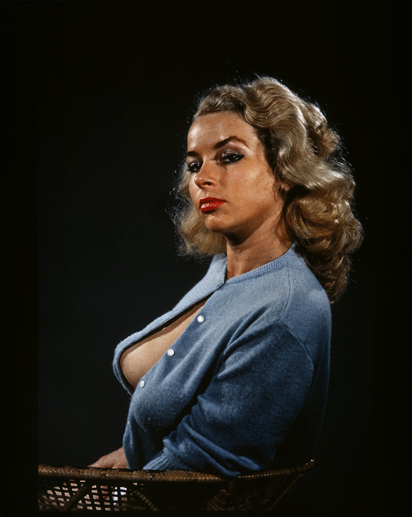 Eve in blue sweater