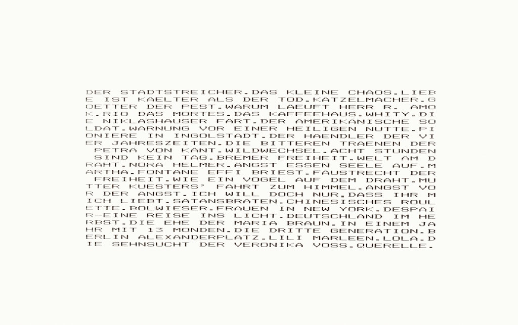 Untitled (Fassbinder Filmography)