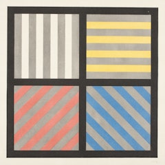 Lines in Four Directions with Alternating Color and Gray Bands