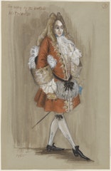 Costume design for Sir Willful Witwoud in  The Way of the World  1965 Minnesota Theater Company Production