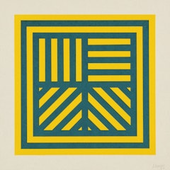 Bands in Four Directions (Blue/Yellow)