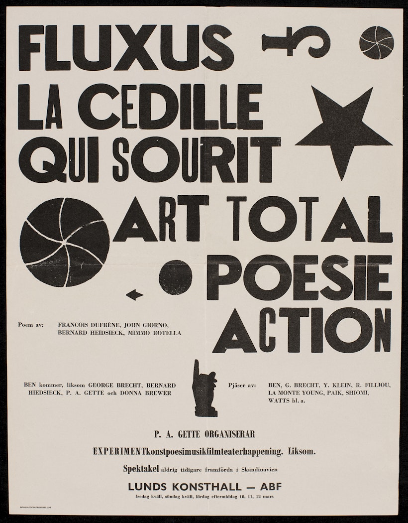 Fluxus/La Cedille Qui Sourit/Art Total/Poesie/Action